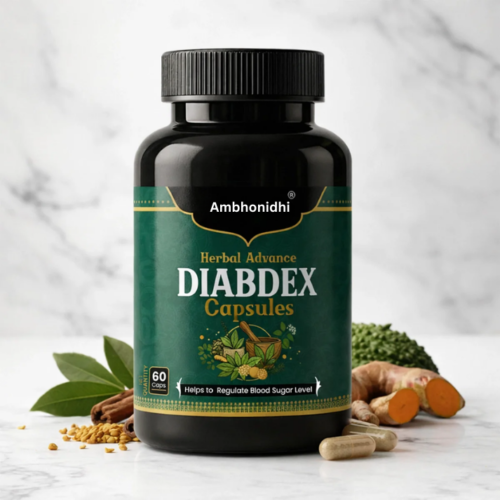 Ambhonidhi Herbal Advanced Diabdex Capsules | Supports Healthy Sugar Levels | 60 Capsules