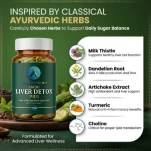 Ambo Liver Detox Pro Capsules | Supports Liver Detox & Healthy Liver Function | Promotes Digestion & Metabolism | 60 Capsules