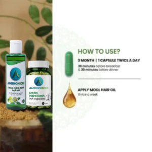 Ambo Indra Kesh Combo | Ayurvedic Oil & Capsules for Strong, Thick & Healthy Hair Growth