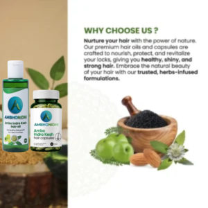 Ambo Indra Kesh Combo | Ayurvedic Oil & Capsules for Strong, Thick & Healthy Hair Growth