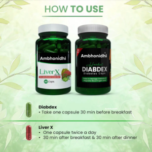 Ambhonidhi Liver X Factor and Diabdex Combo For Healthy Blood Sugar Levels and Liver Health
