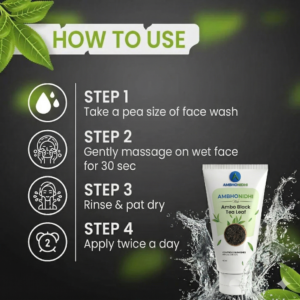 Ambo Black Tea Face Wash | For Glowing Skin With Black Tea And Green Tea Leaves