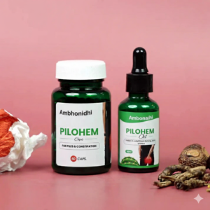 Ambhonidhi’s Pilohem Capsule And Oil Combo | Dual Action Formula For Better Digestion and Anal Comfort