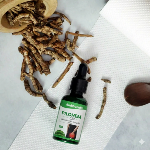 Ambhonidhi Pilohem Oil | For Managing Pain, Bleeding, And Itching.