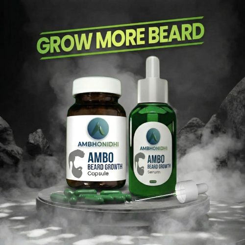 Ambo Beard Growth Serum and Capsule for Strong & Healthy Beard Growth